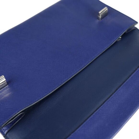 Prada Saffiano Blue Leather Clutch Bag (Pre-Owned) - Picture 7 of 9